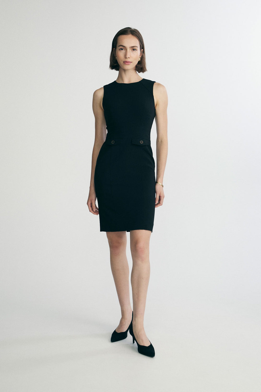 Crew neck fitted dress