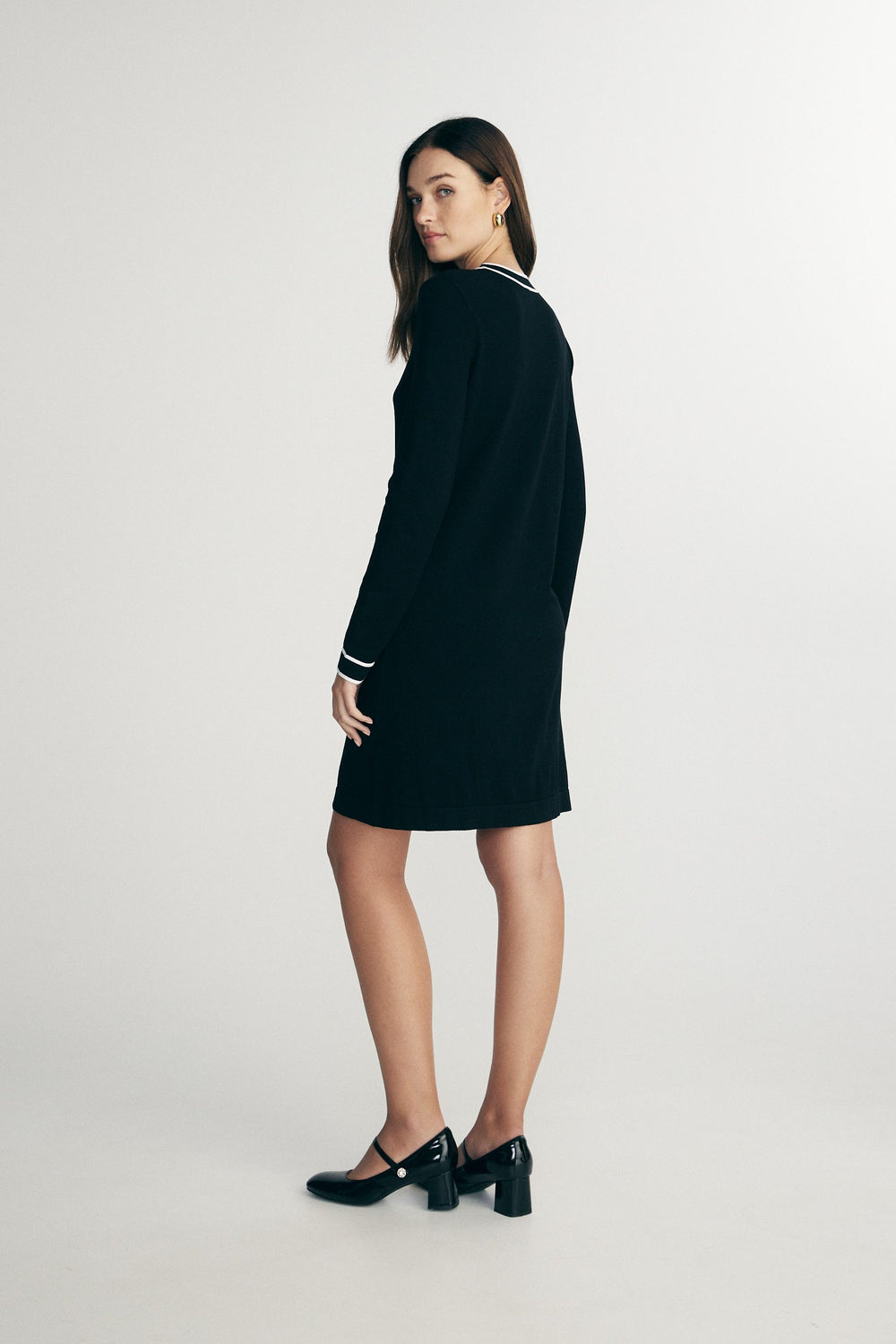 Knitted dress with contrast detail