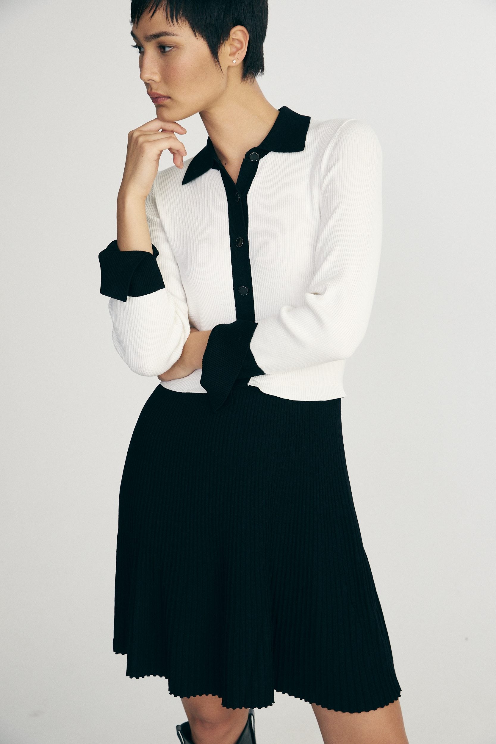 Fit & flare ribbed dress