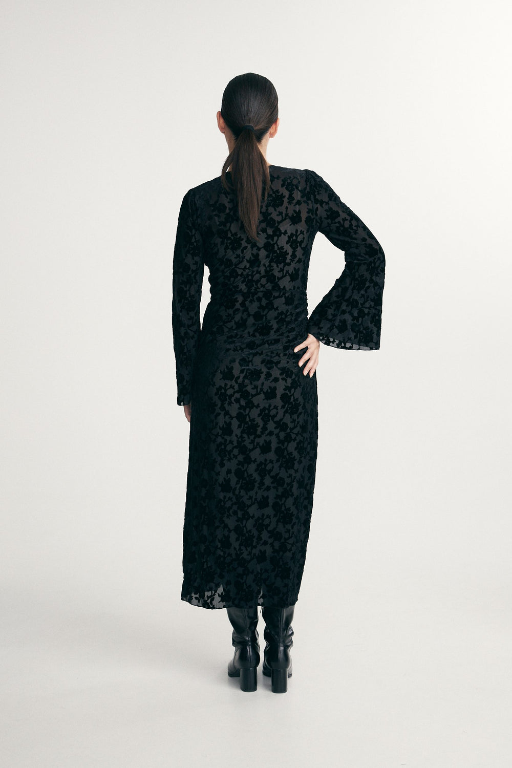 Velvet printed dress