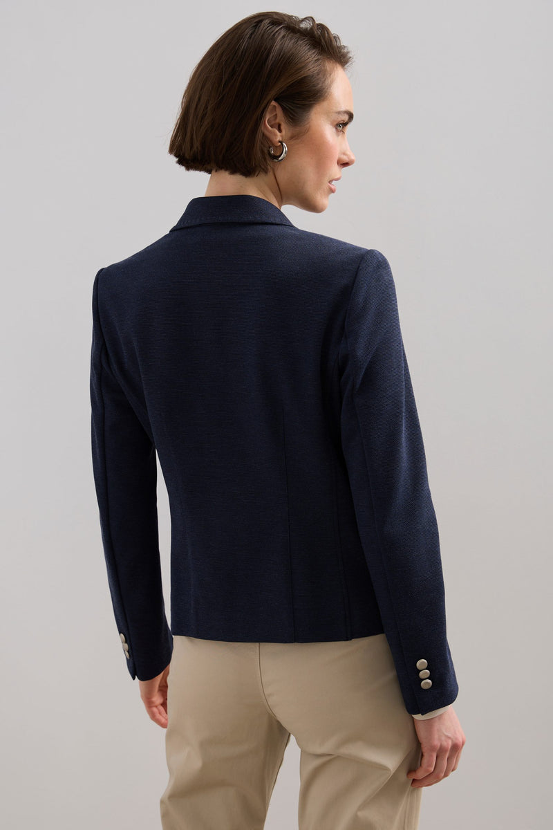 Double Breasted Stretch Textured Jacket