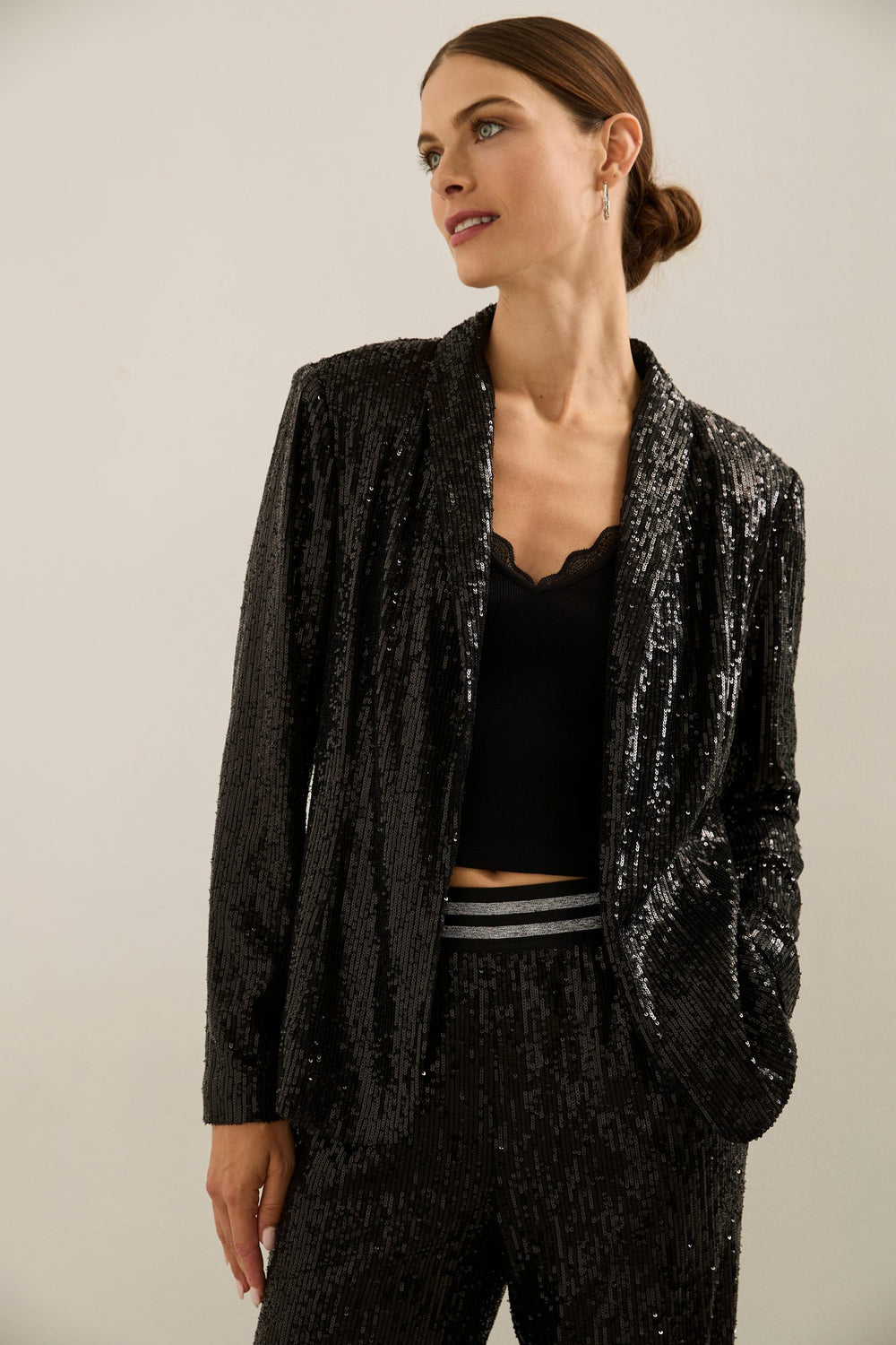 Sequins open blazer