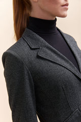 Stretch Fitted blazer with elbow patch