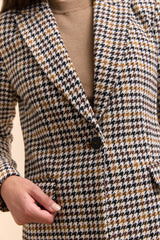 Houndstooth fitted blazer