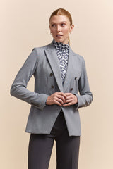 Double-Breasted Stretch Blazer