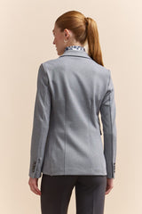 Double-Breasted Stretch Blazer