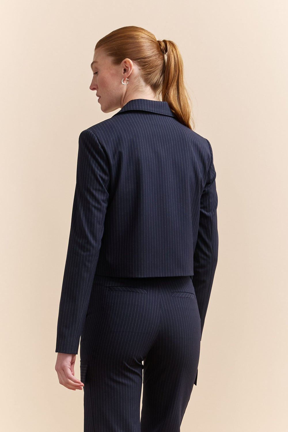 Pinstriped jacket with pockets