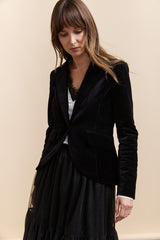 Velvet jean fitted blazer