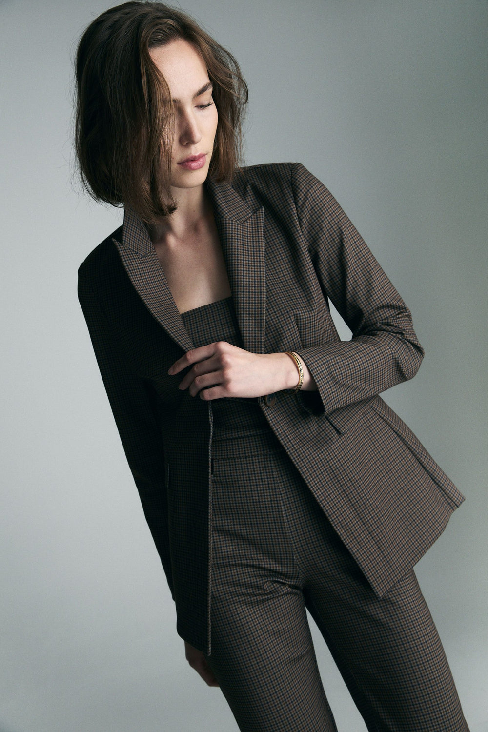 Fitted plaid jacket