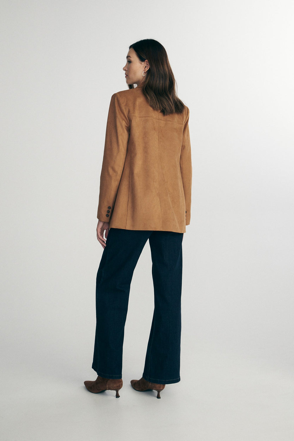 Vegan suede oversized blazer