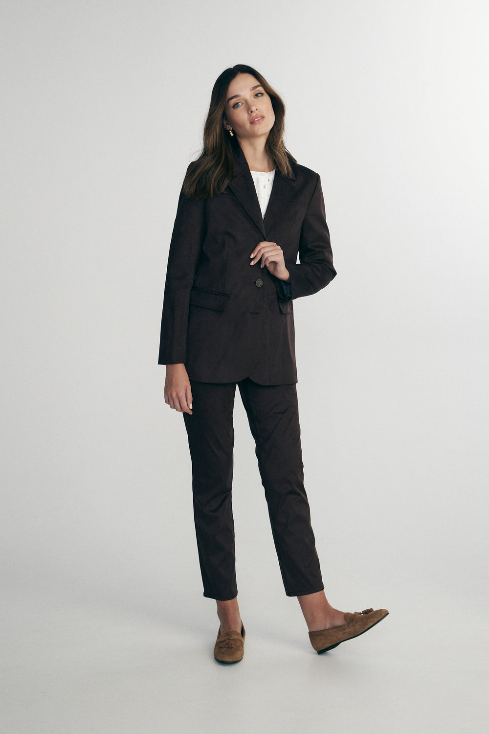 Vegan suede oversized blazer