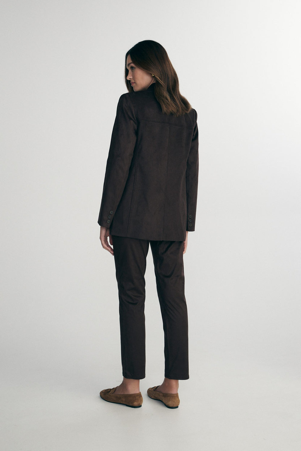 Vegan suede oversized blazer
