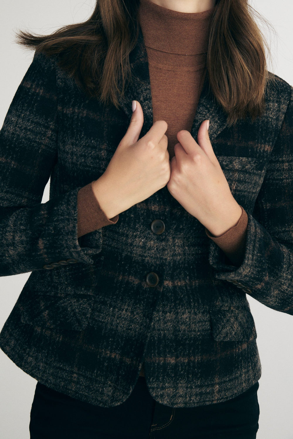 Plaid fitted blazer