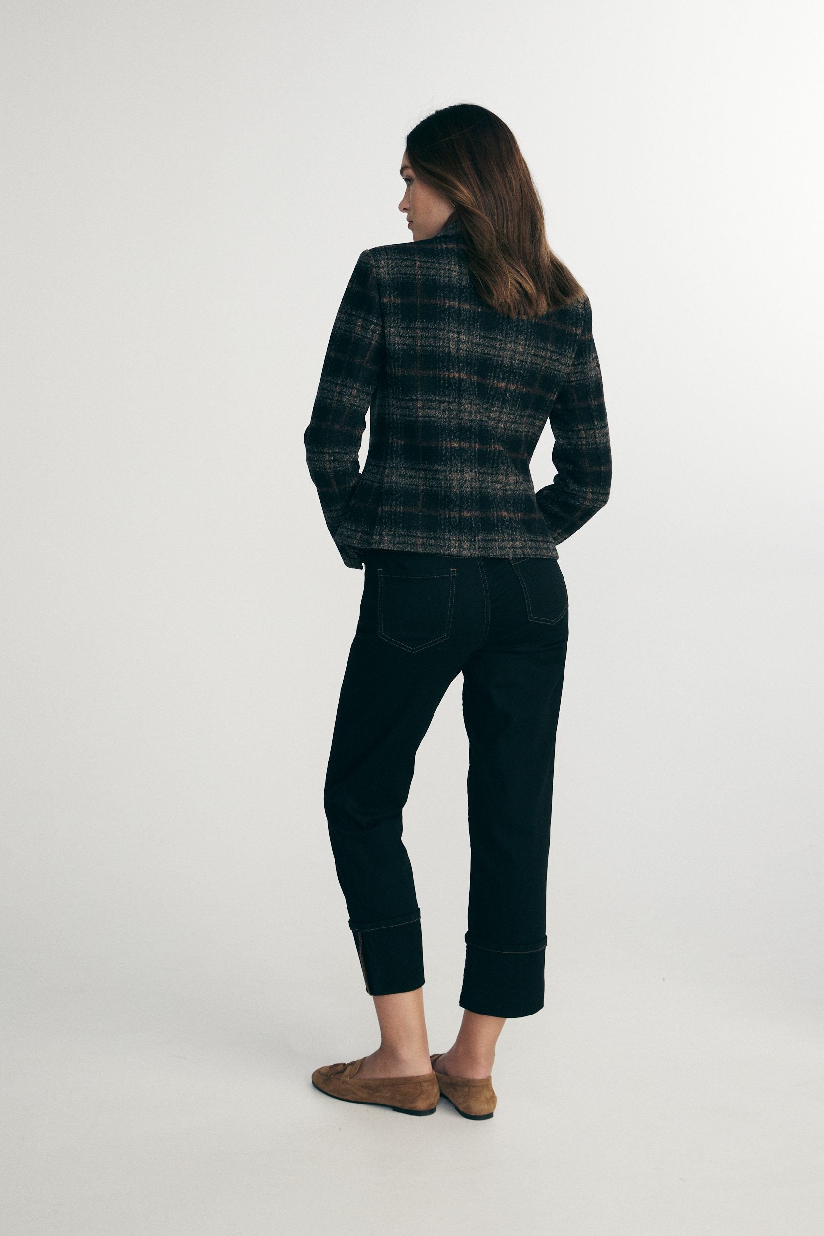 Plaid fitted blazer