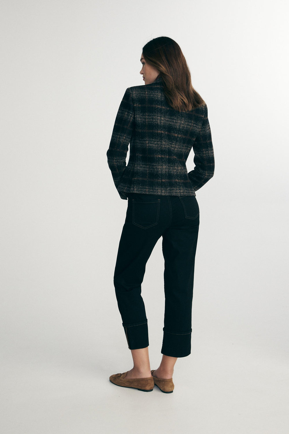 Plaid fitted blazer