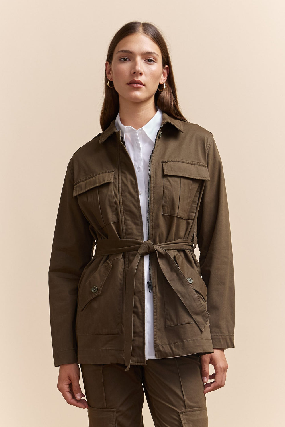 Utility jacket with sash