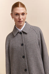 Houndstooth coat with removable lining