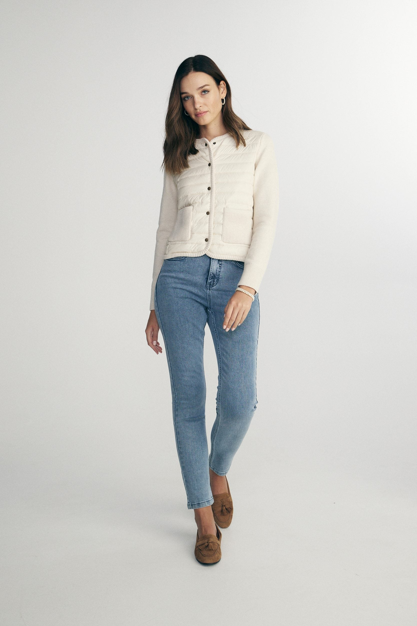 Quilted and knit jacket