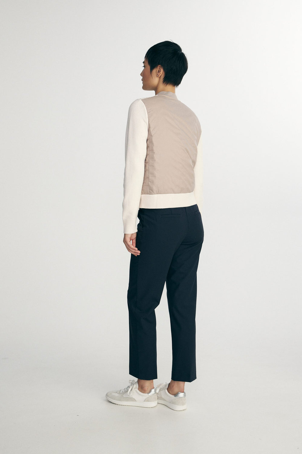 Quilted and knit jacket