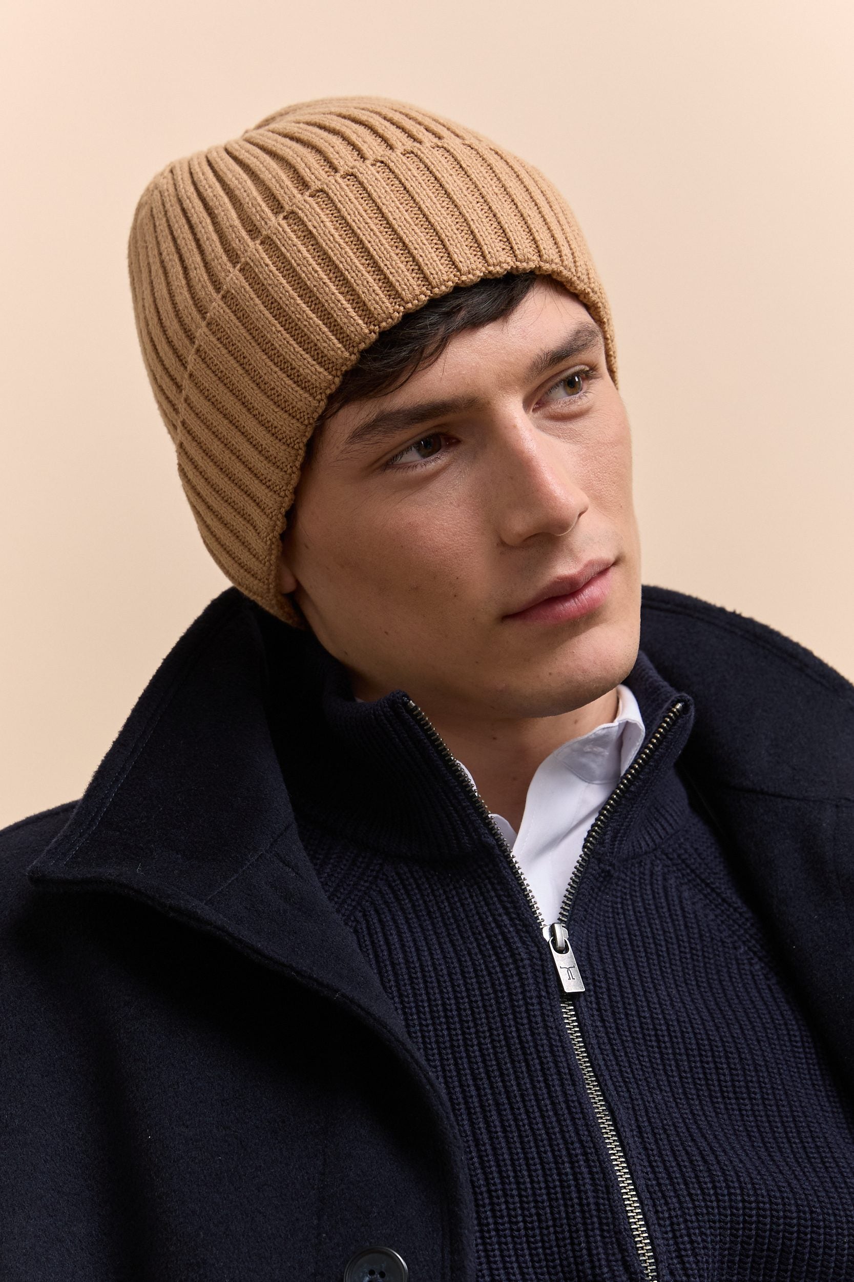 Rib beanie hat