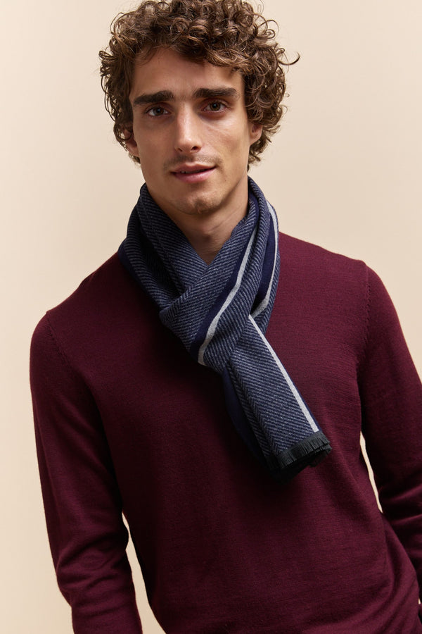 Herringbone stripes brushed scarf