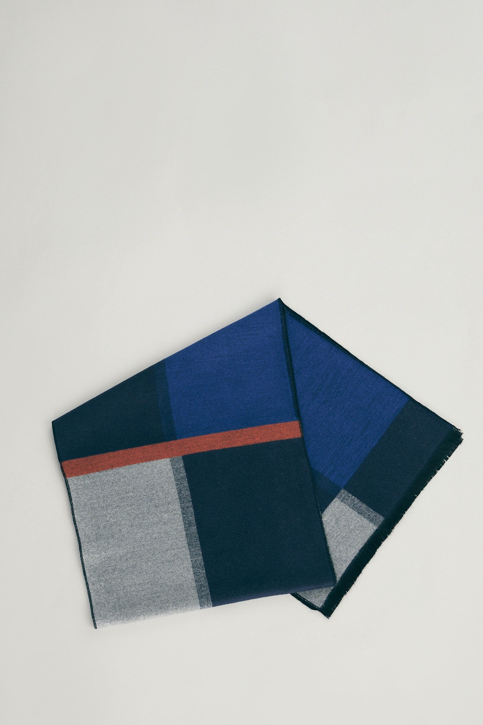Color block brushed scarf