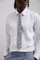 Floral pattern silk tie