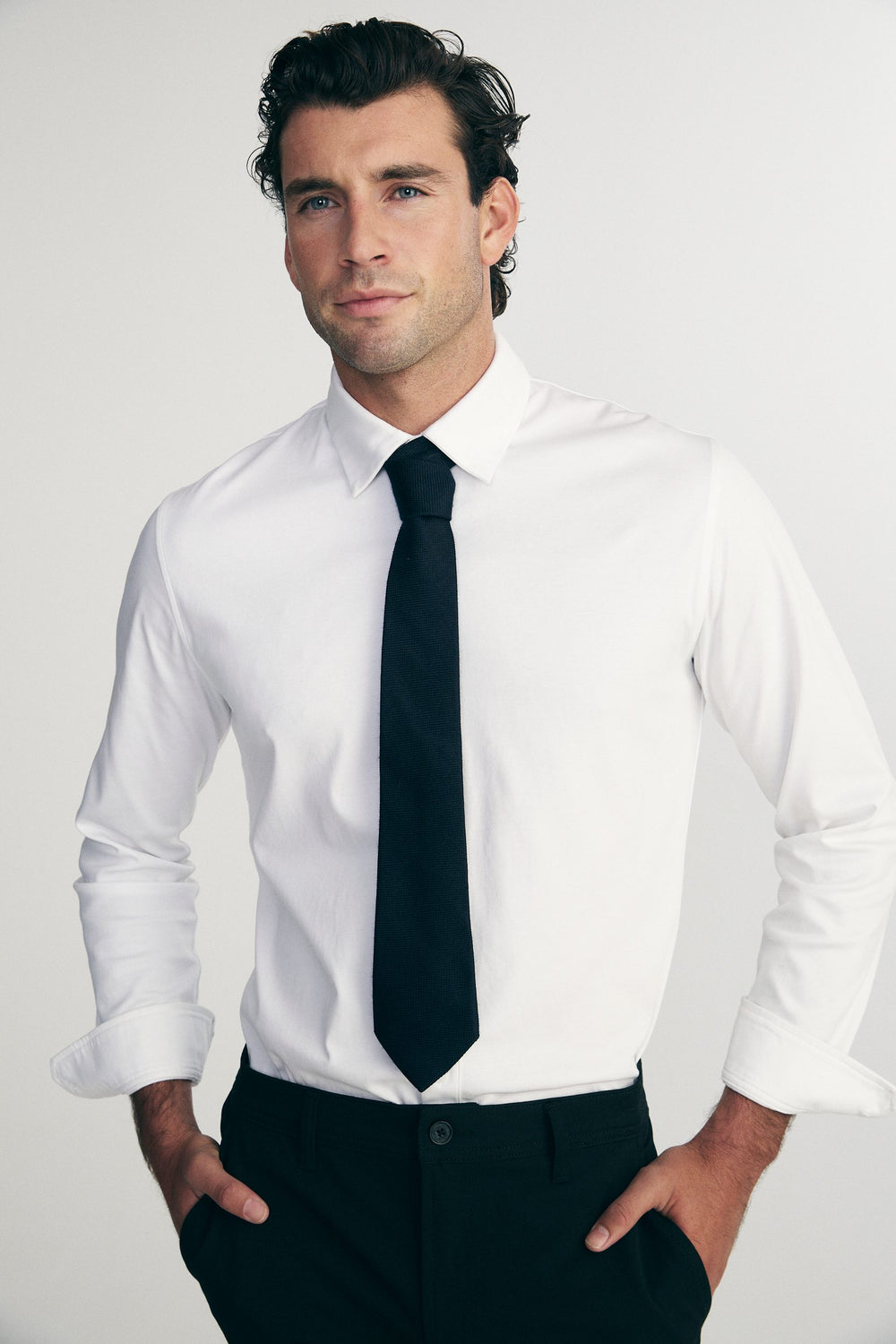 Navy jacquard tie
