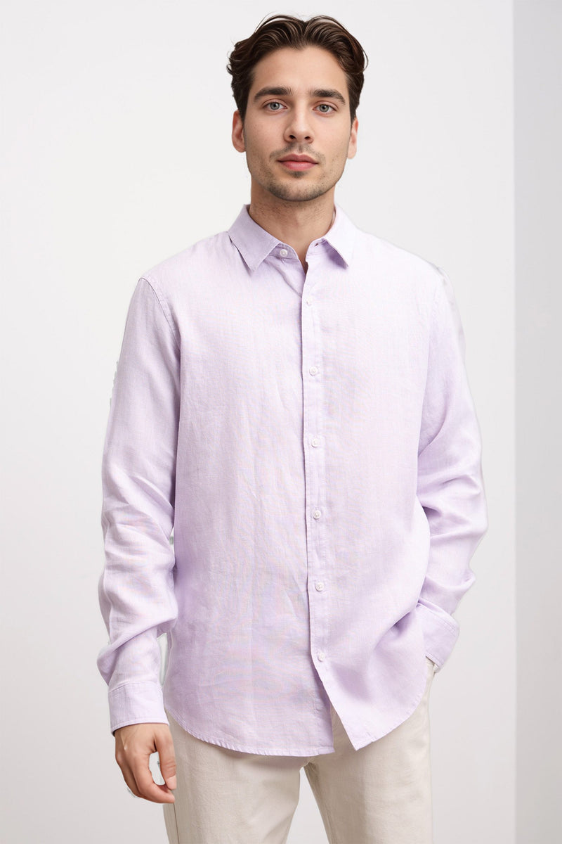 Semi-fitted linen shirt