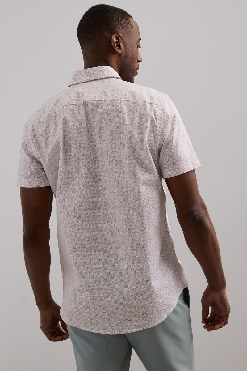 Print poplin fitted shirt