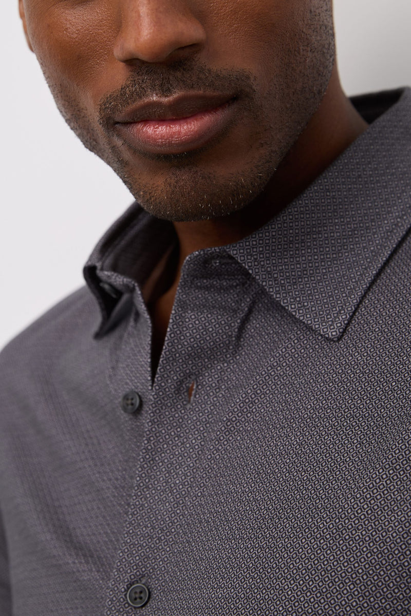 Micro pattern print jersey shirt