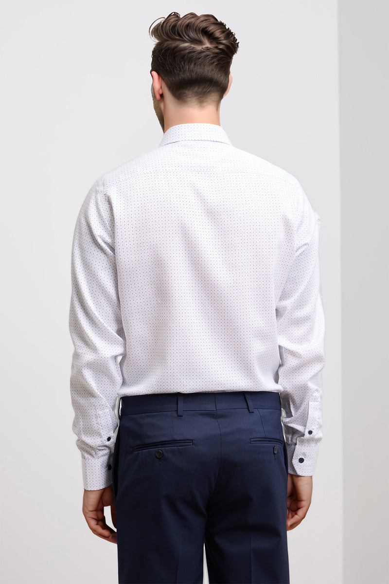Fitted non-iron patterned shirt
