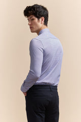 Extra-fitted micro pattern jersey shirt