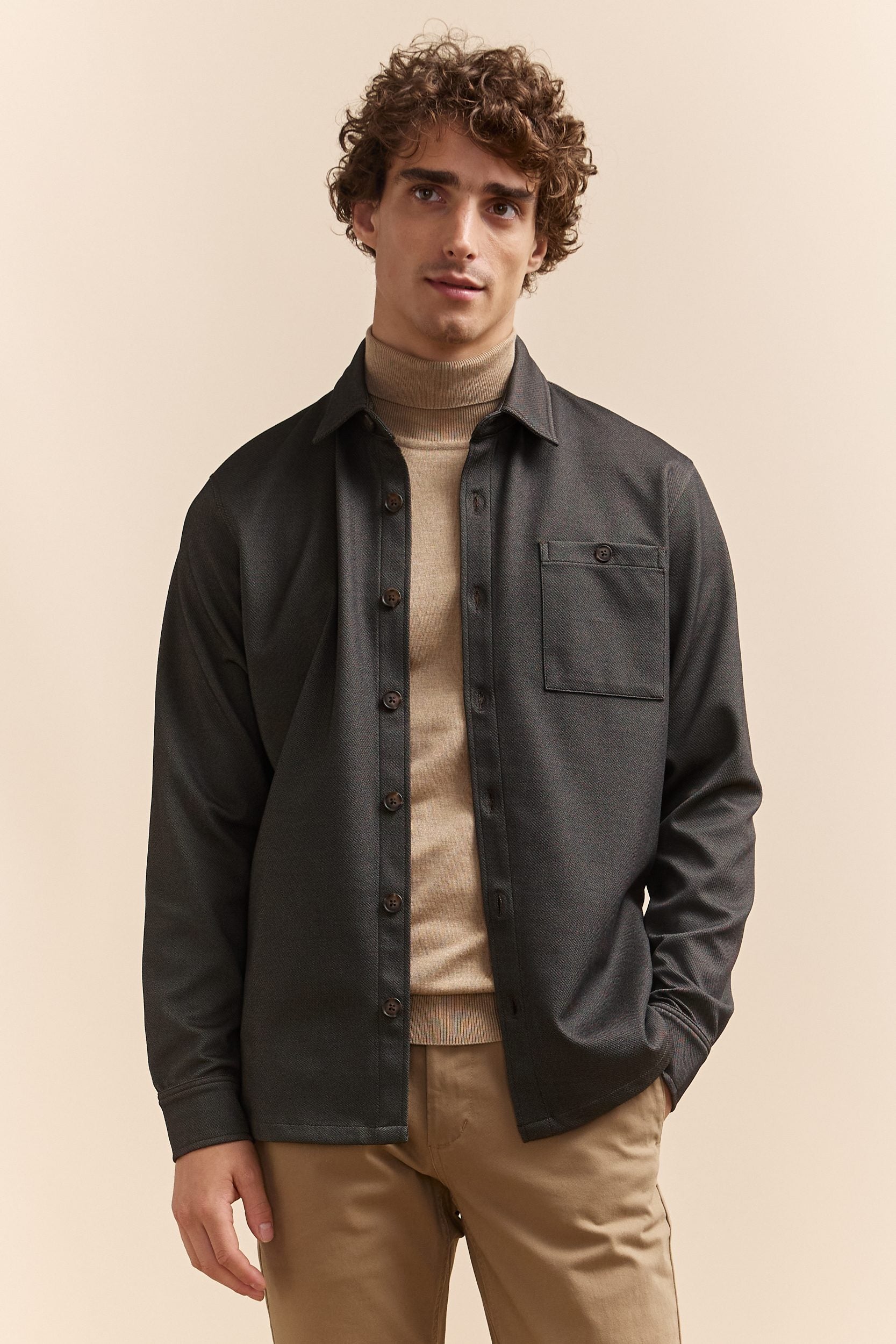 Comfort Fit Long Sleeve Overshirt