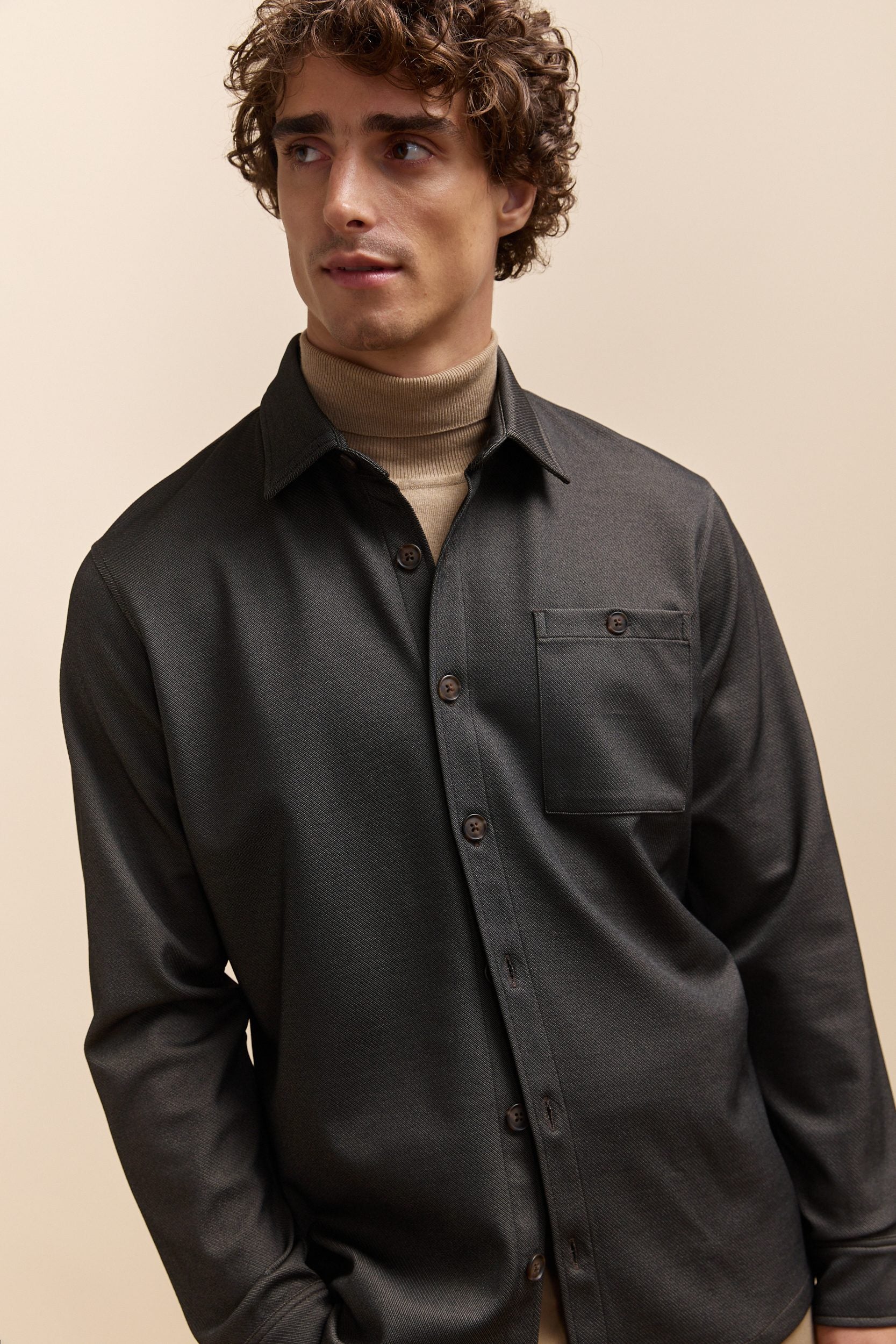 Comfort Fit Long Sleeve Overshirt