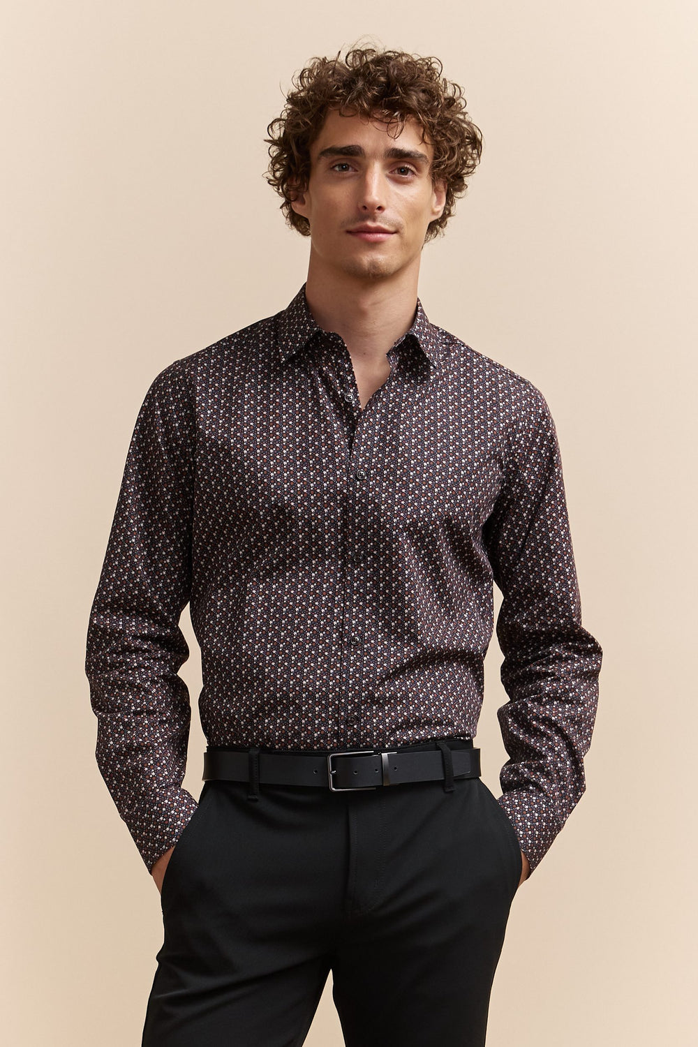 Micro print Fitted shirt