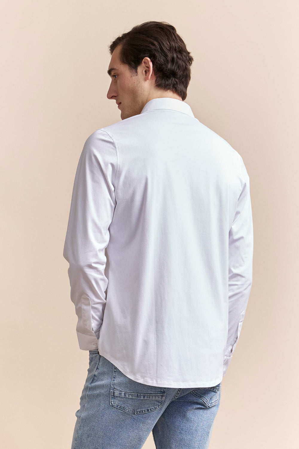 Jersey back & sleeve fitted shirt