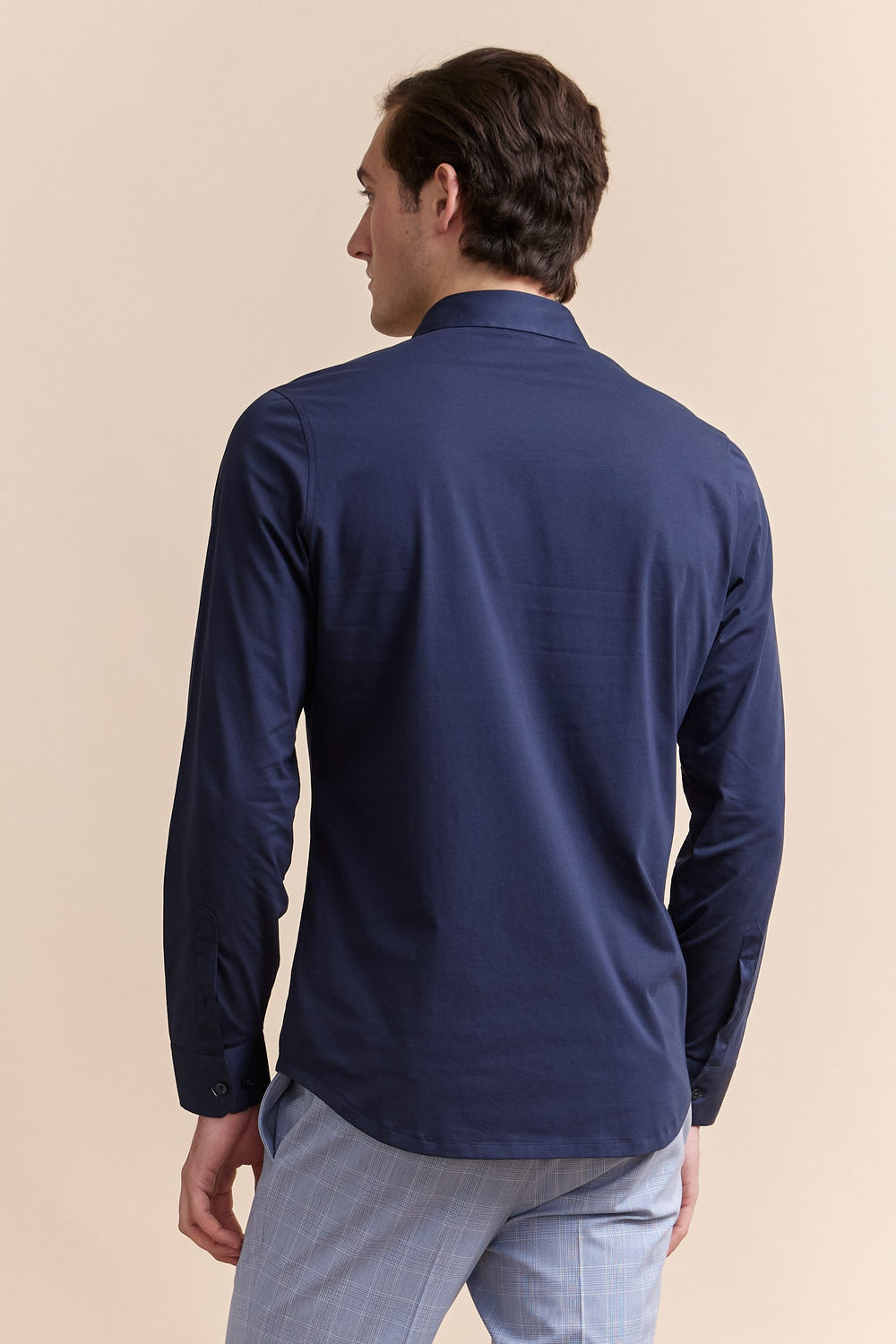Jersey back & sleeve fitted shirt