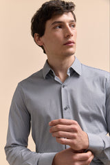 Extra-Fitted micro pattern printed shirt