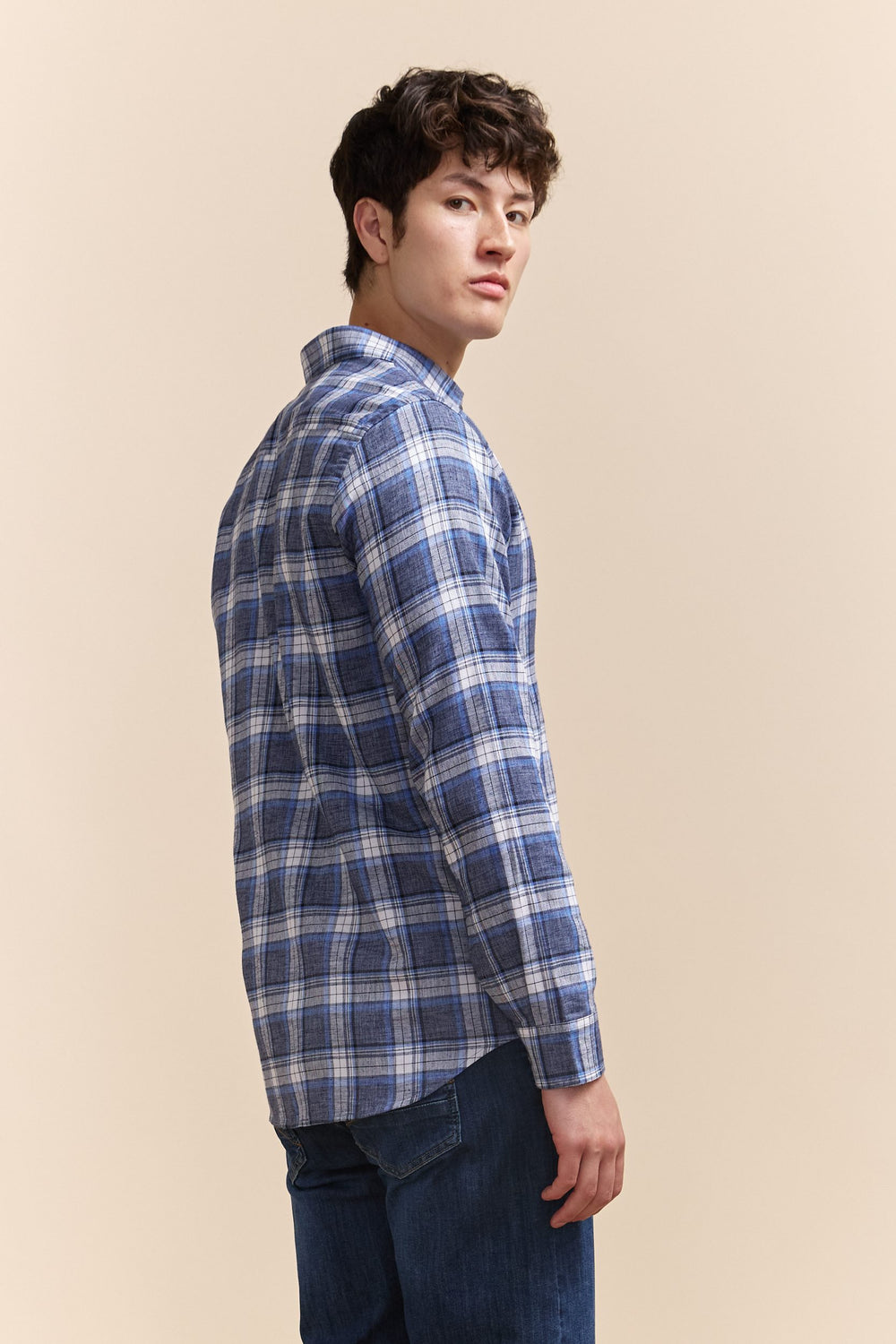 Flannel look semi-fitted check shirt