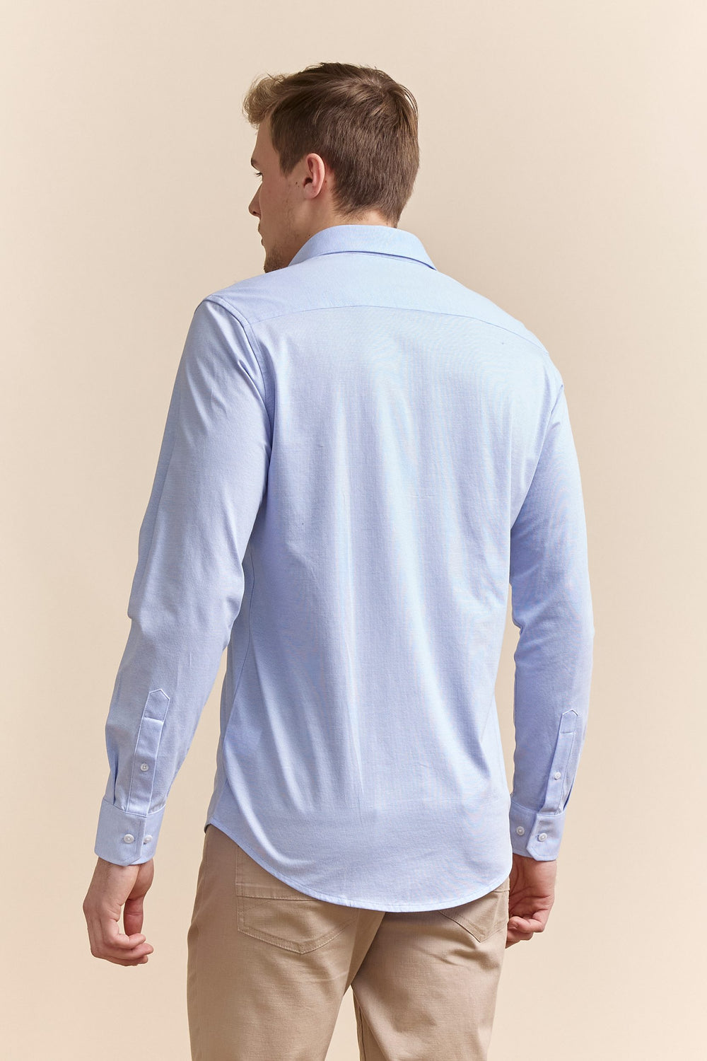 Micro check jersey Fitted shirt