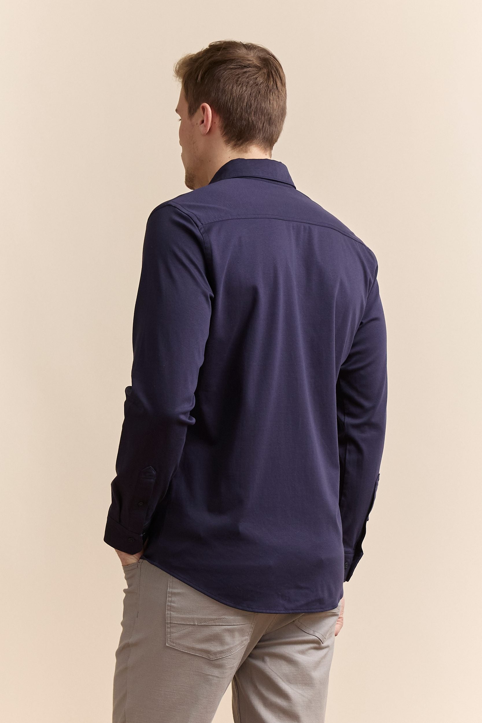 Mercerized cotton Extra-fitted jersey shirt