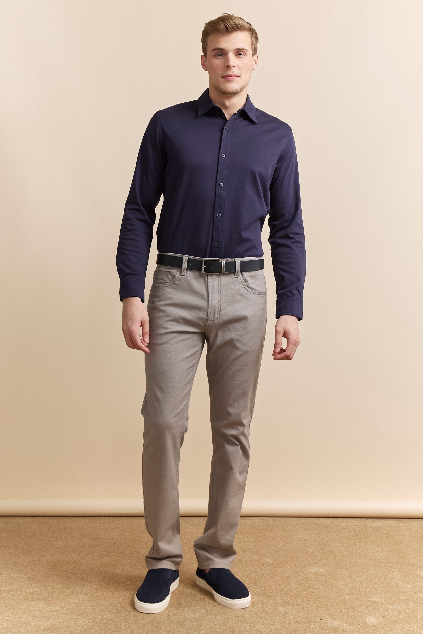 Mercerized cotton Extra-fitted jersey shirt