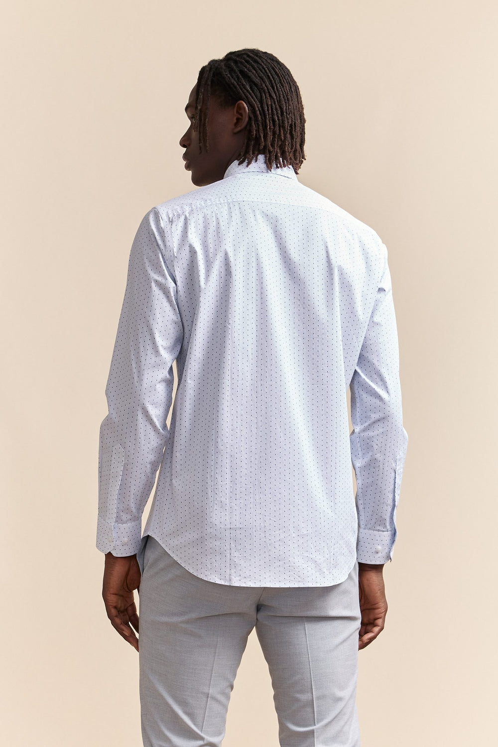 Micro pattern stretch fitted shirt