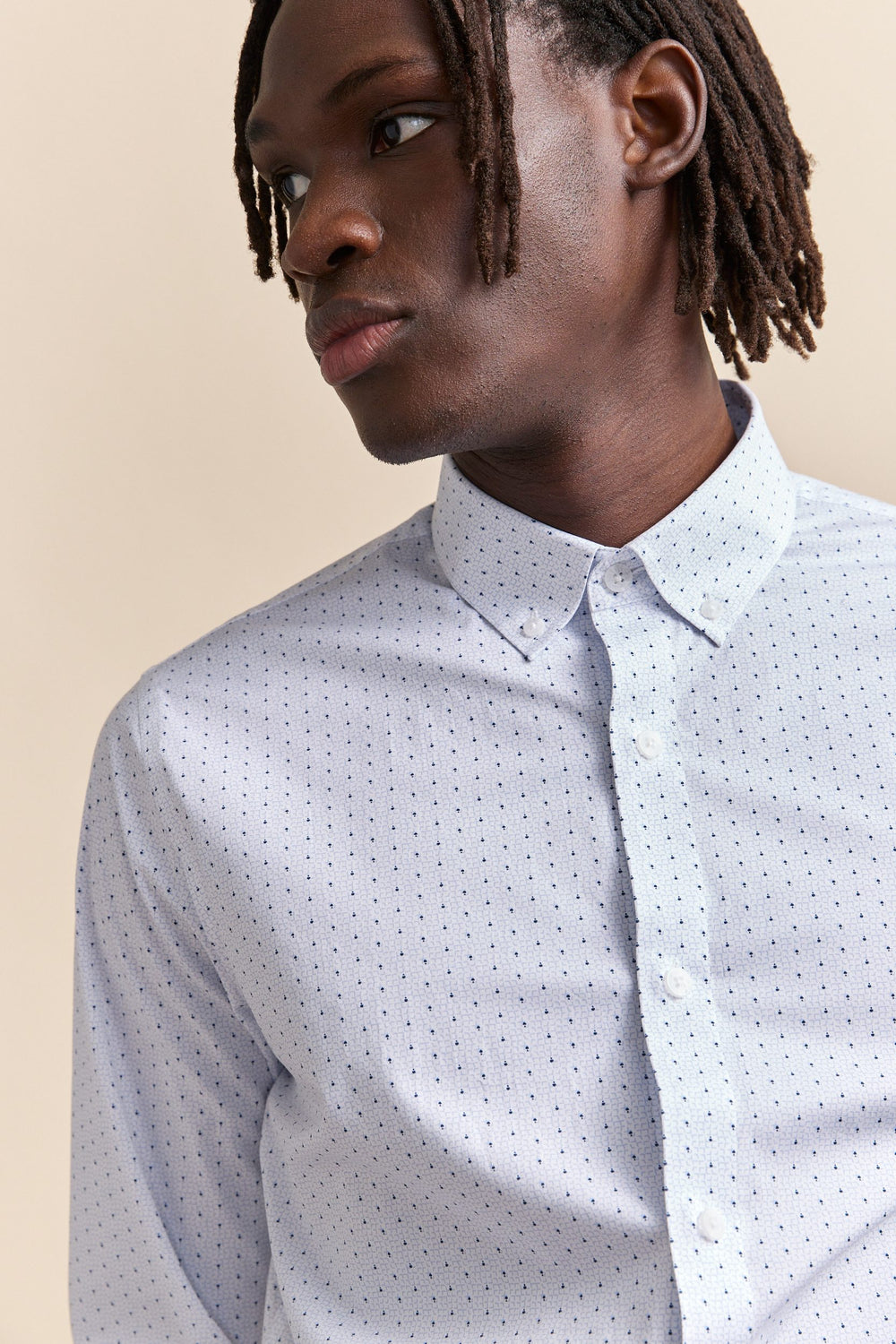 Micro pattern stretch fitted shirt