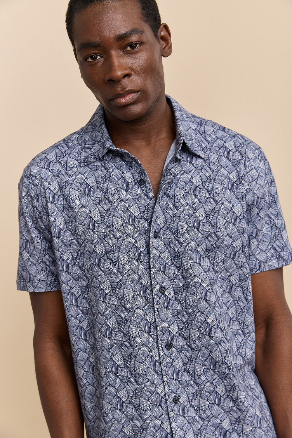 Tropical leaves print shirt