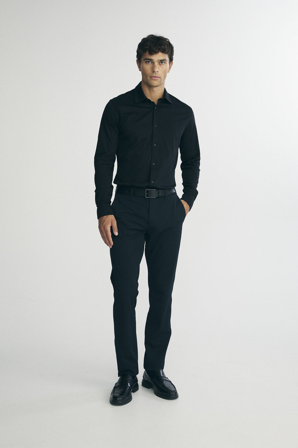 Mercerized cotton Extra-fitted jersey shirt