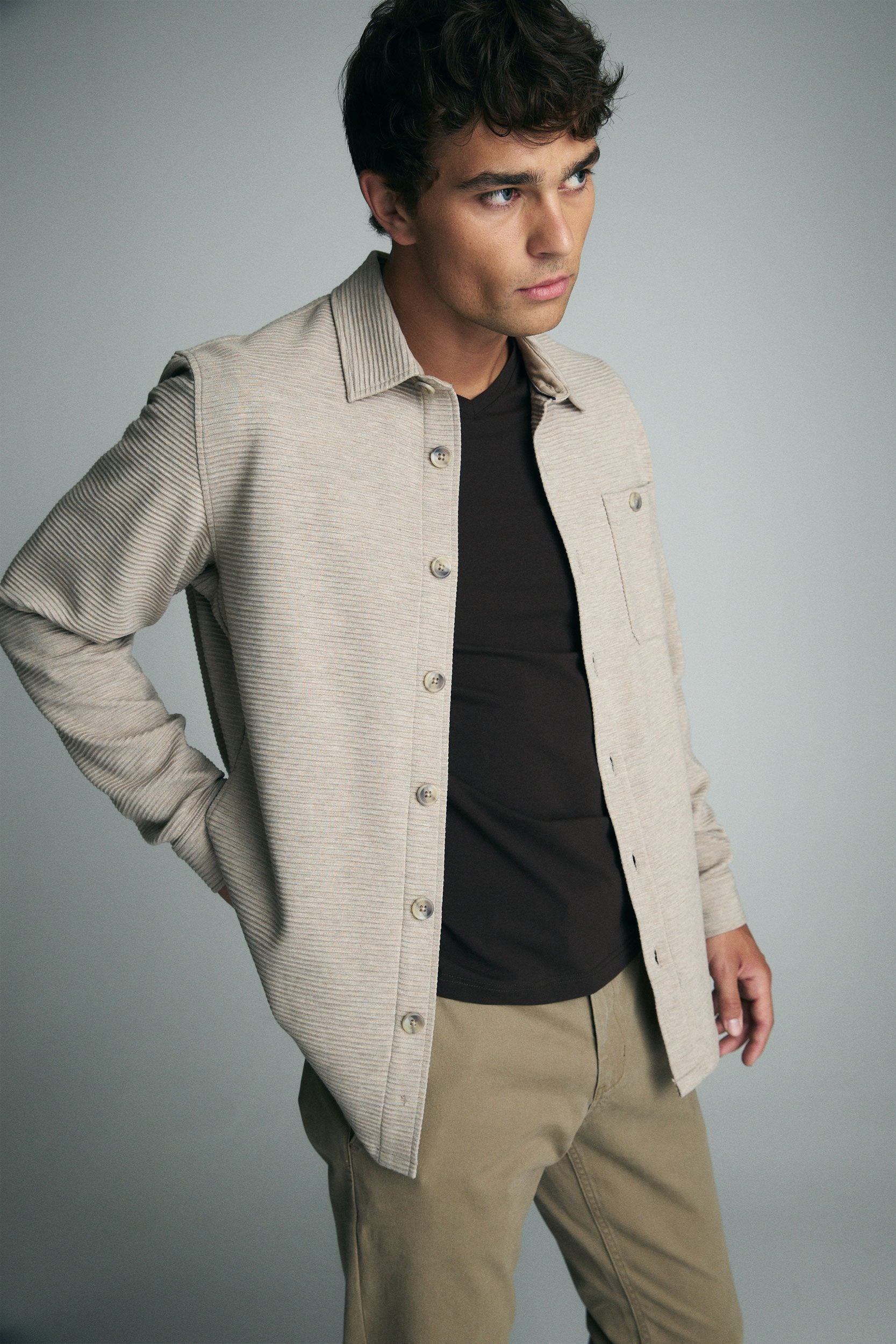 Ottoman knit overshirt