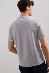 Piqué knit t-shirt with ribbed details