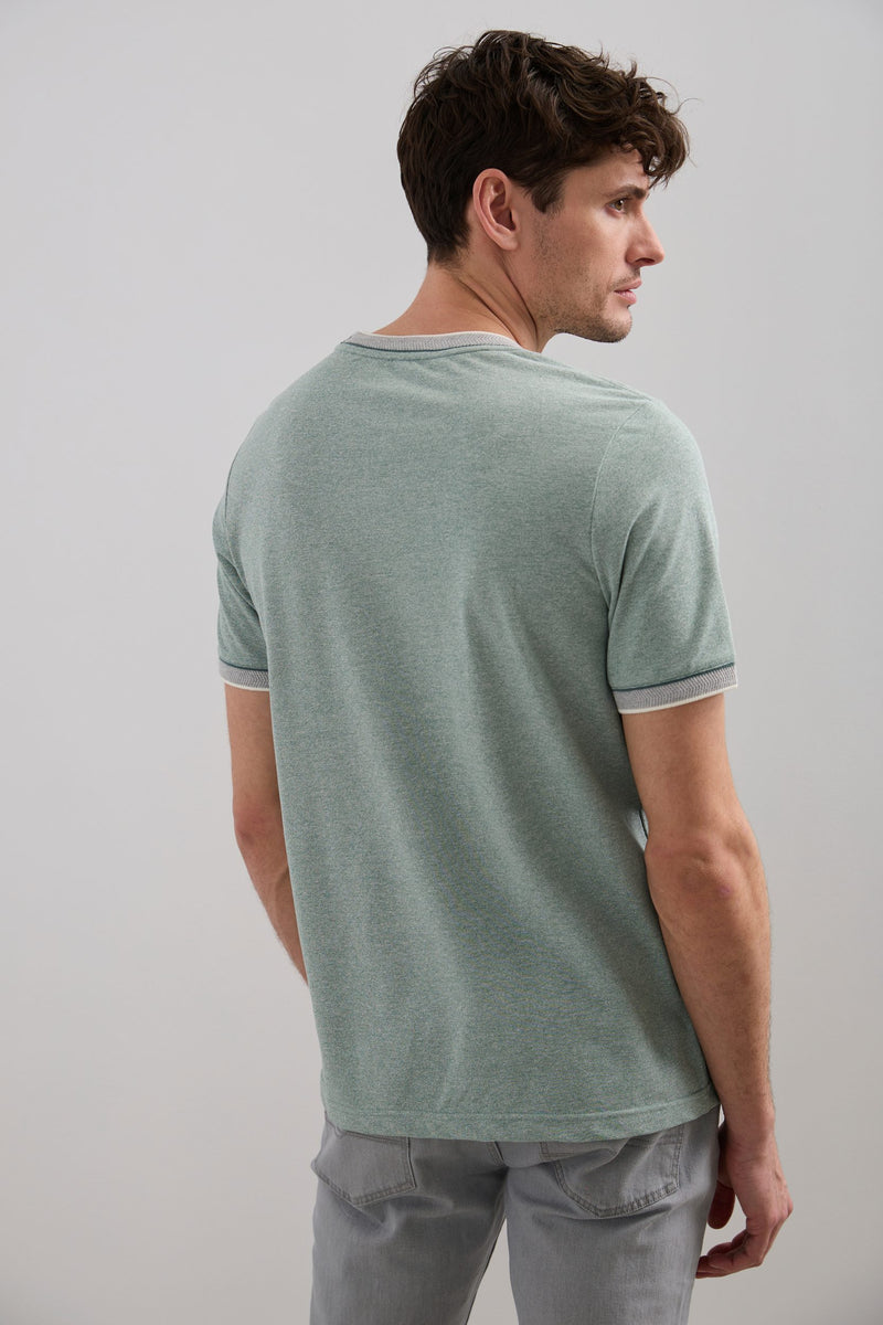 Piqué knit t-shirt with ribbed details